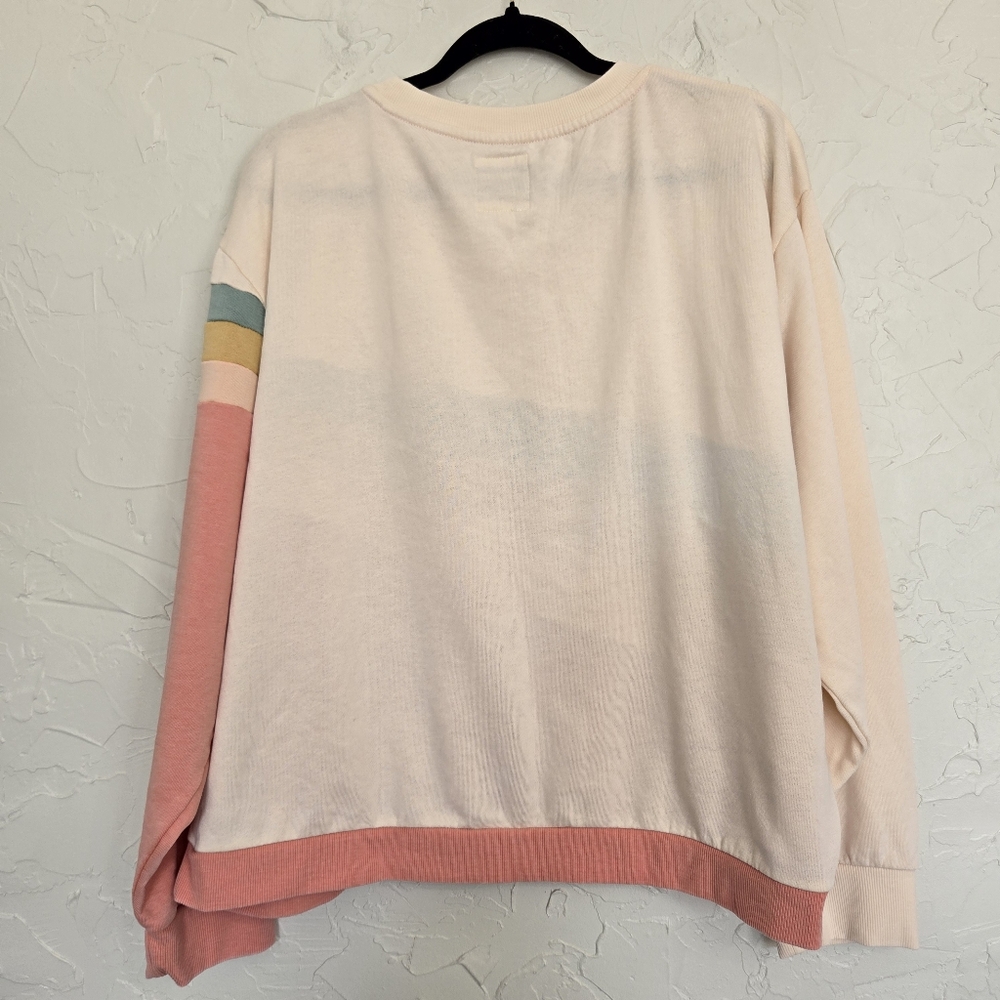 Ripcurl Crew Pink Blue Yellow Wave La Bonita Pullover Sweatshirt, XXL - Picture 9 of 14